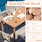 Costway Patio Rectangle Dining Table Indonesia Teak Wood Spacious Slatted Tabletop Outdoor Up to 6